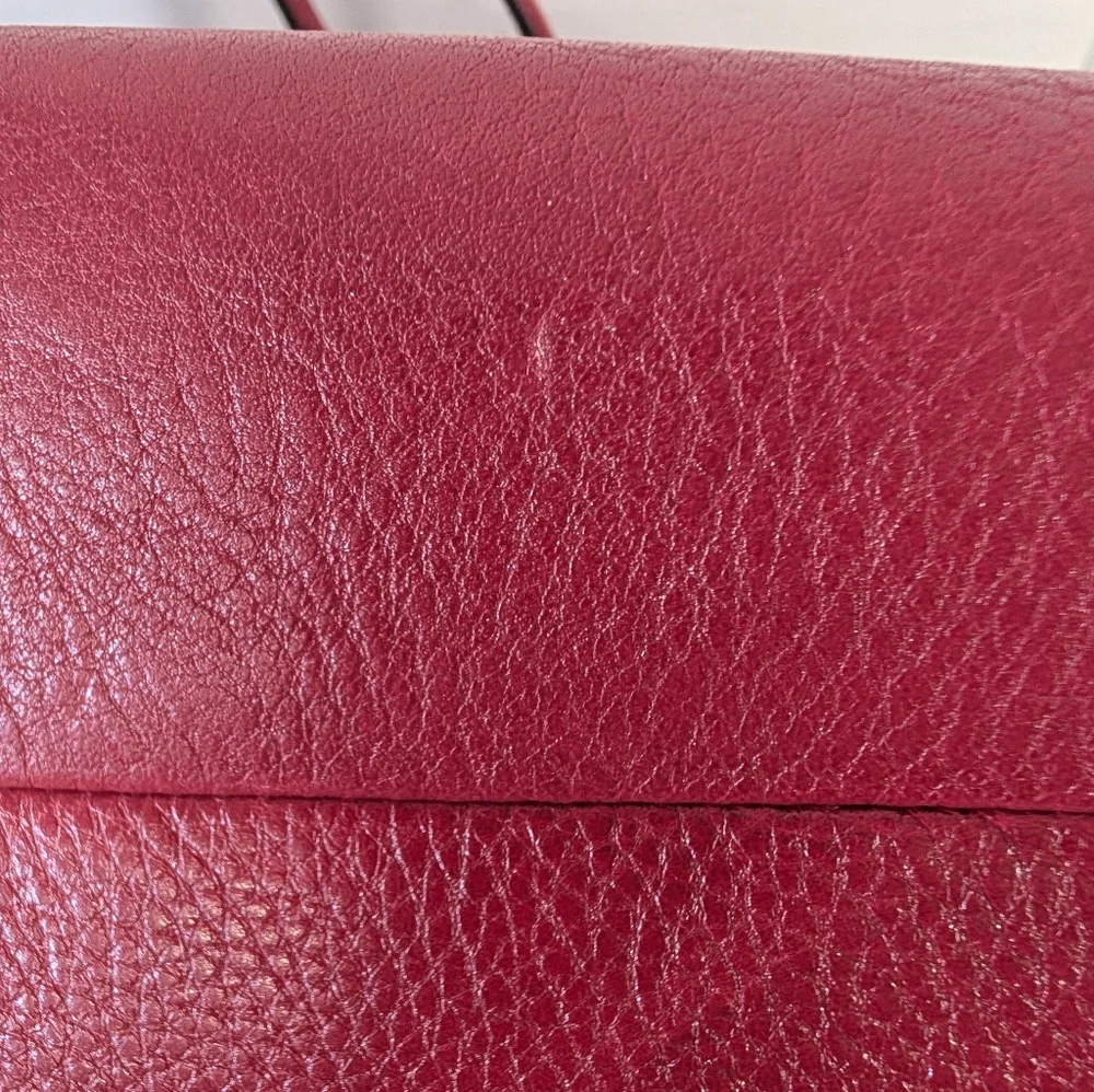 Coach Bag Madison Phoebe Cranberry Red Leather Shoulder Hobo H24621 From 2013